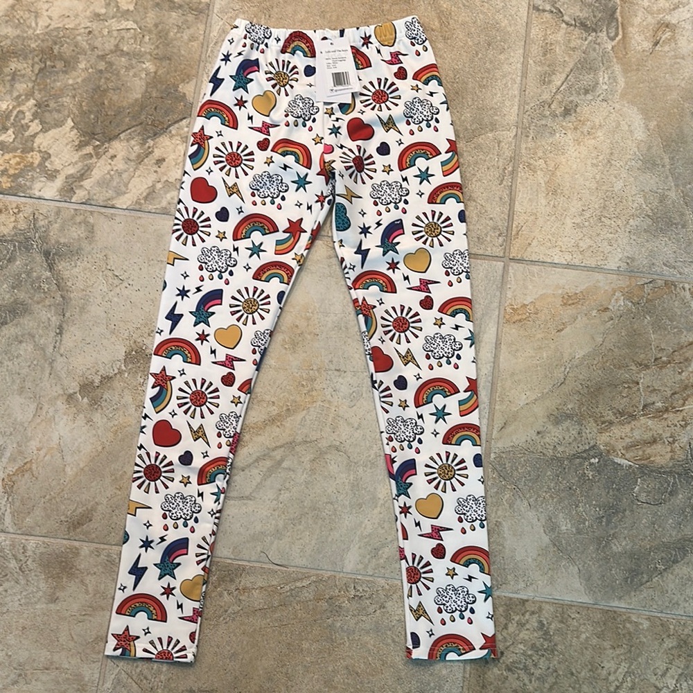 Lola + The Boys White and Red Cartoon Leggings
